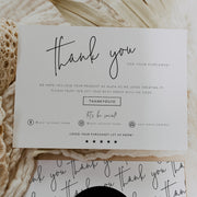 Modern Calligraphy Business Thank You Card Insert