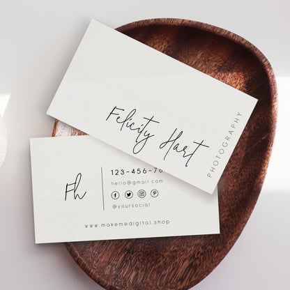 Modern Calligraphy Business Card - Make Me Digital: printable event invitations, party games & decor