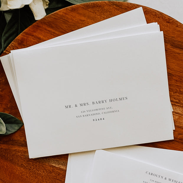 Minimalist Wedding Envelope Addressing