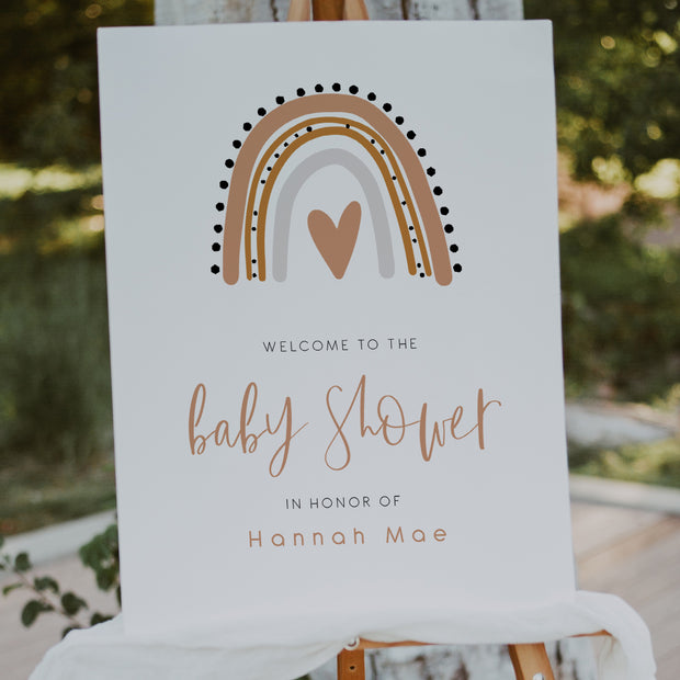 Rainbow Baby Shower Welcome Sign - Make Me Digital: printable event invitations, party games & decor