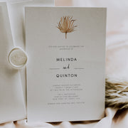Rustic Palm Leaf Wedding Invitation