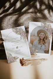 Rustic Pampas Grass Bridal Shower Invitation - Make Me Digital: printable event invitations, party games & decor