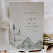 elegant mountain wedding save the date