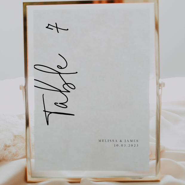 Modern Calligraphy Table Numbers