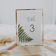Watercolour Fern Table Number