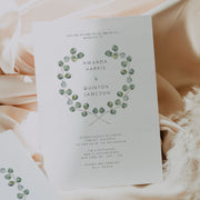 Silver Dollar Eucalyptus Wedding Invitation Set of 3