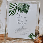 Tropical & Gold Baby Shower Don't Say Baby Game Sign