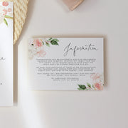 Blush Pink & White Floral Wedding Invitation & Details Card