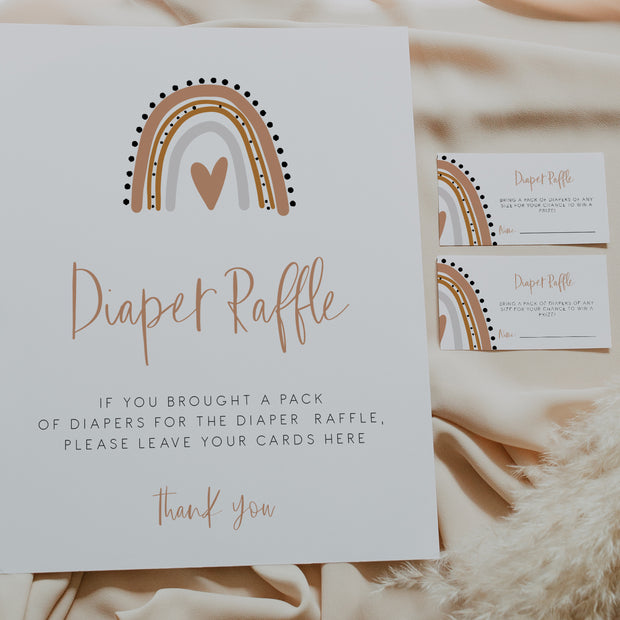 Bohemian Rainbow Diaper Raffle – Make Me Digital: printable event ...