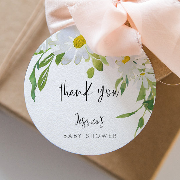 Delicate Daisy Baby Shower Favour Tag
