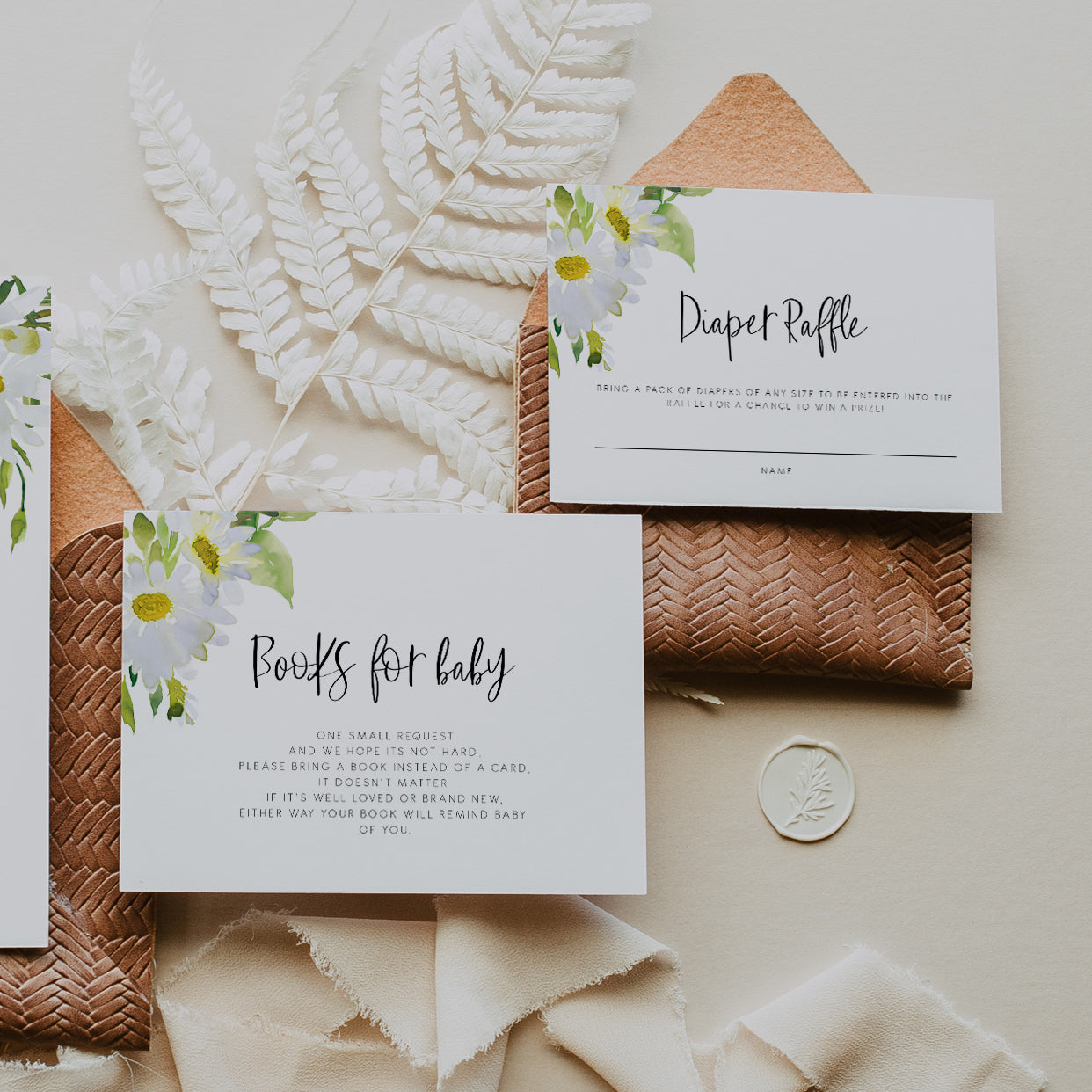 Delicate Daisy Baby Shower Invitation Set of 3