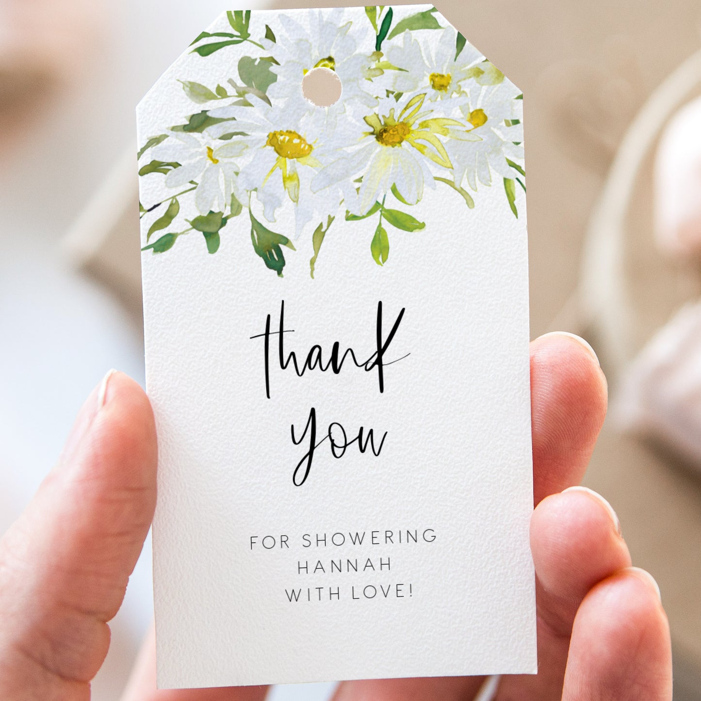 Delicate Daisy Bridal Shower Favour Tag