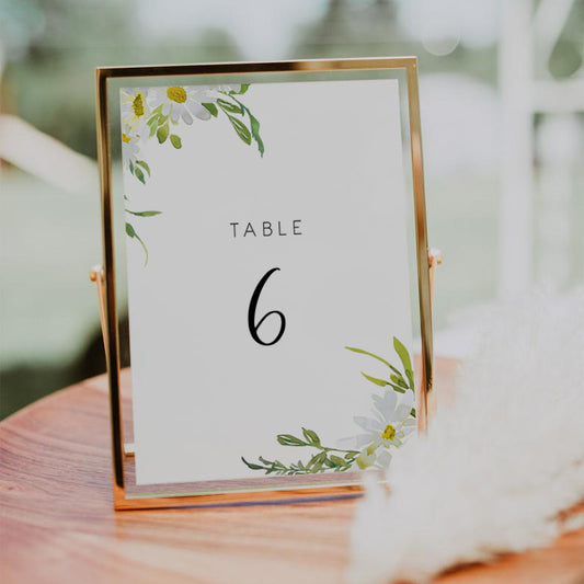 Delicate Daisy Wedding Table Numbers