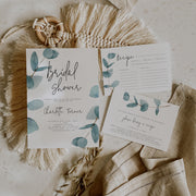 Nala Blue Eucalyptus Bridal Shower Invitation Set of 3