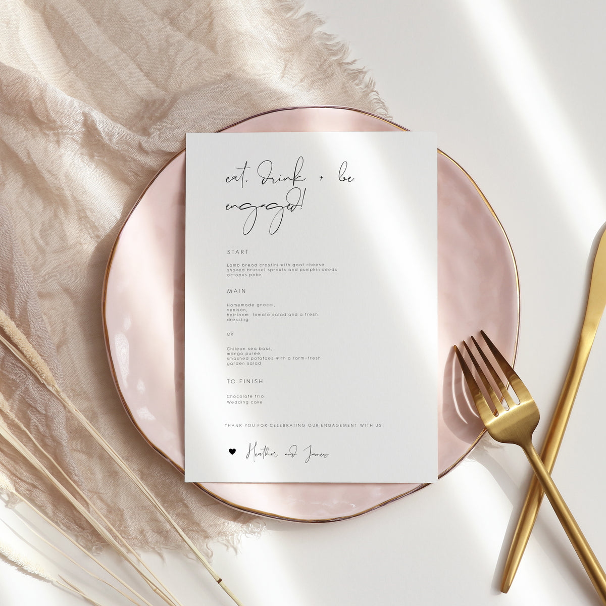 Elegant Engagement Party Menu – Make Me Digital: printable event ...