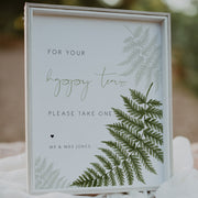 Watercolour Fern For Your Happy Tears Sign
