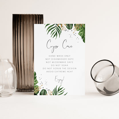 Tropical & Gold Handmade Cup Care Card