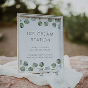 Silver Dollar Eucalyptus Ice Cream Station Sign
