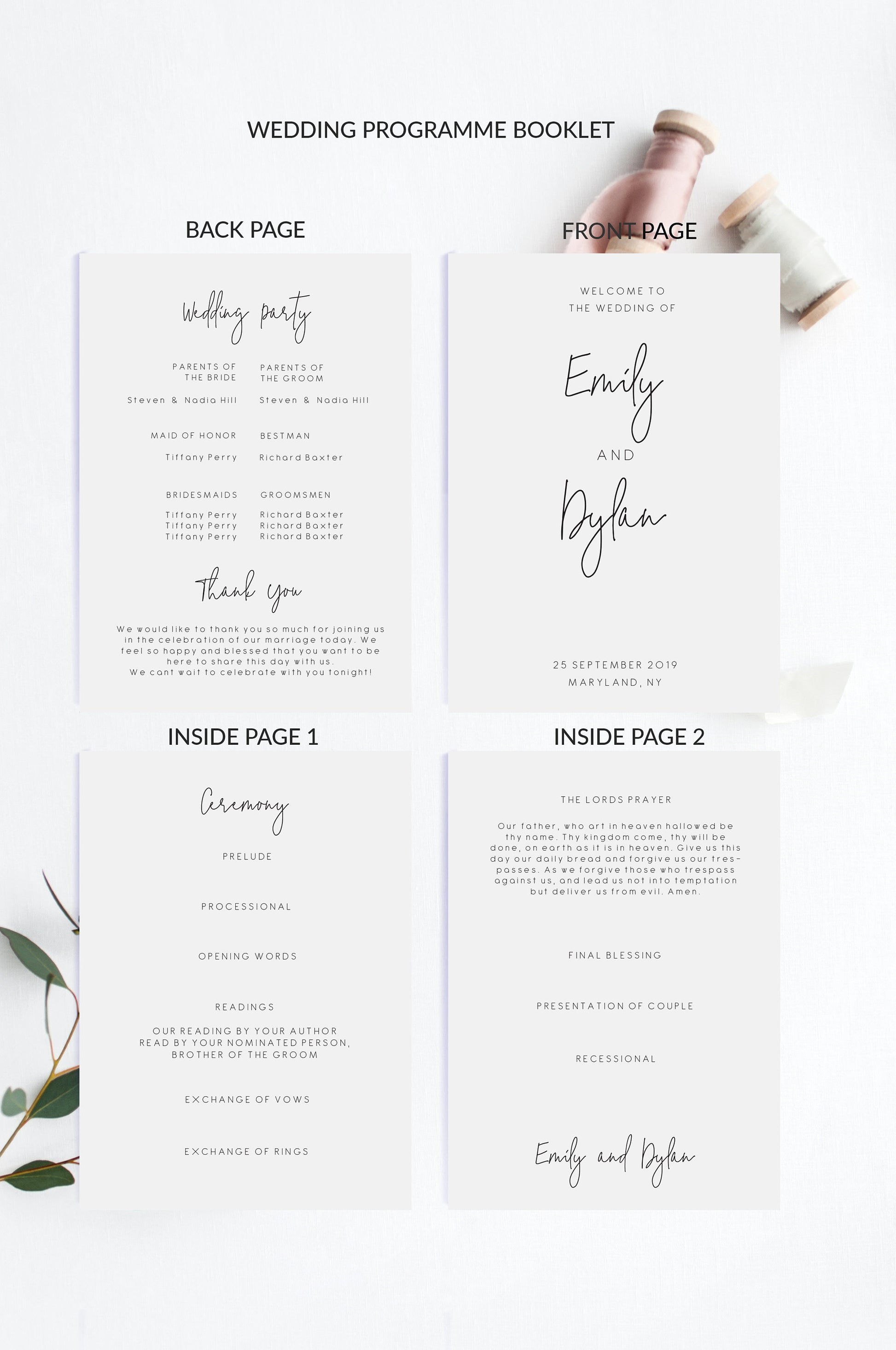 Wedding program booklet template | Beachweddingtips.com