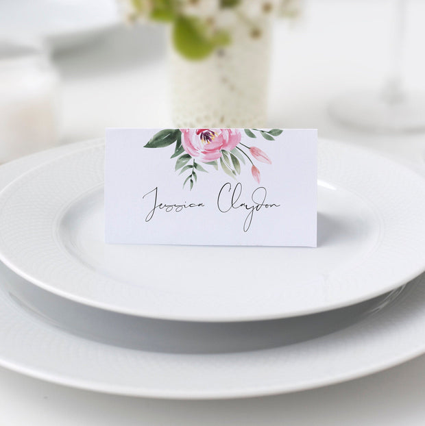 Serena Pink Peony Place Cards