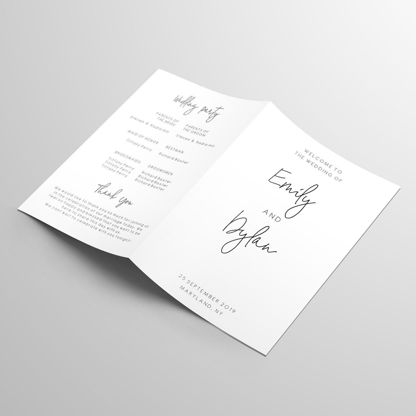 Wedding program booklet template | Beachweddingtips.com