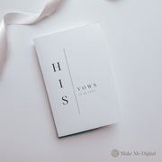 Minimalist Wedding Vow Book Template - Make Me Digital: printable event invitations, party games & decor