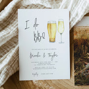 Modern Calligraphy 'I Do BBQ' Engagement Party Invitation