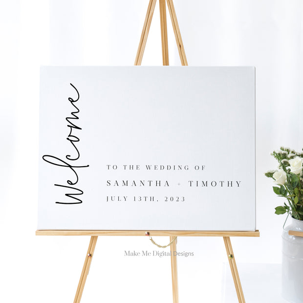 Modern Calligraphy Wedding Welcome Reception Sign