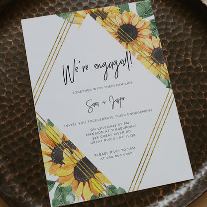 Sunflower Engagement Party Invitation