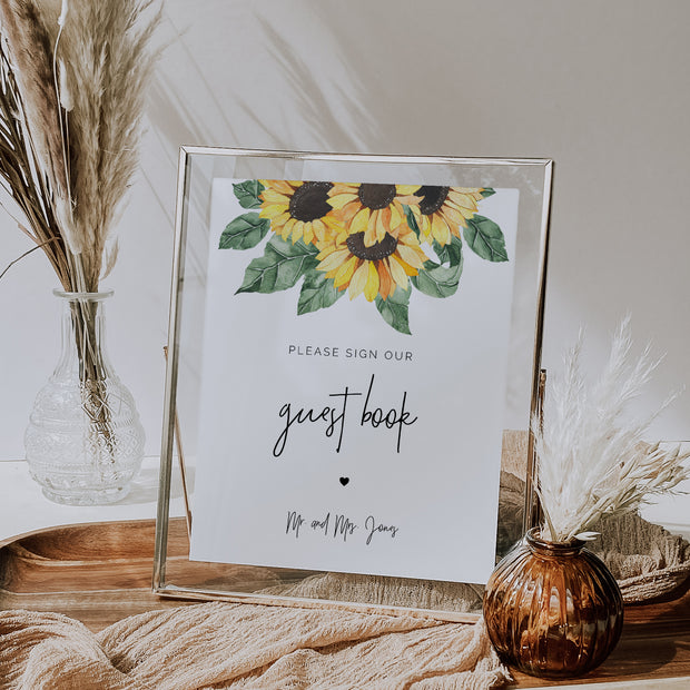 Sunflower Wedding Guest Book Sign