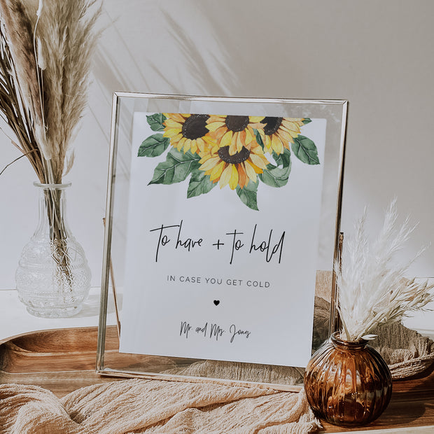 Sunflower Wedding To Have and To Hold Sign