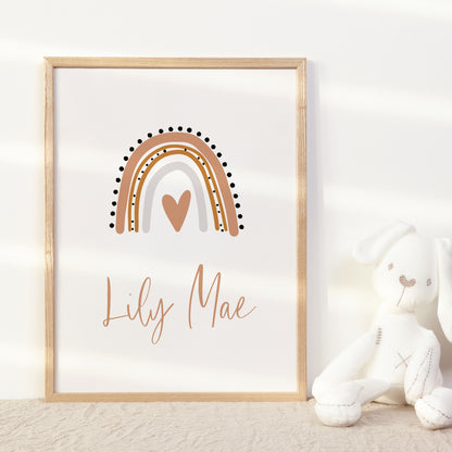 Rainbow Nursery Name Print Template