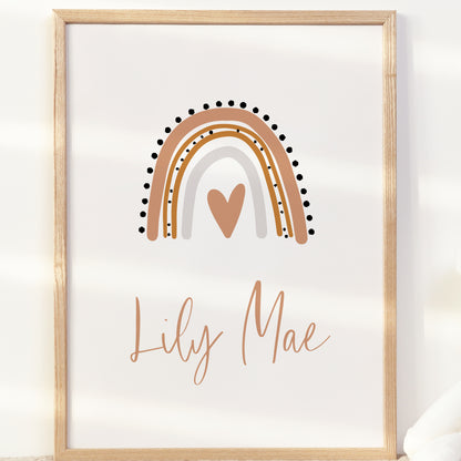 Rainbow Nursery Name Print Template