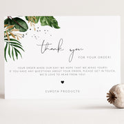 Tropical & Gold Thank You For Your Purchase Card