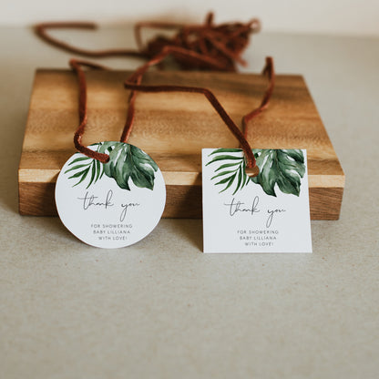 Tropical & Gold Baby Shower Thank You Tag