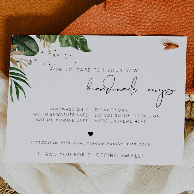 Tropical & Gold Handmade Cup Care Card Template