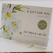 Delicate Daisy Small Business Gift Card Voucher